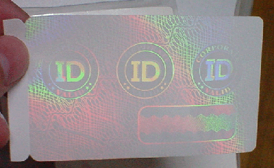 security transparent holographic ID card samples 1